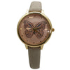 Olivia Pratt Thin Faux Leather Butterfly Face Women Watch