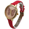 Olivia Pratt Thin Faux Leather Butterfly Face Women Watch