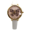Olivia Pratt Thin Faux Leather Butterfly Face Women Watch