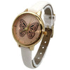 Olivia Pratt Thin Faux Leather Butterfly Face Women Watch
