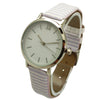 Olivia Pratt Stripped Pastel Colors Faux Leather Women Watch