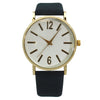 OLIVIA PRATT GOLDTONE MINIMALIST LEATHER STRAP WATCH