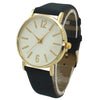 OLIVIA PRATT GOLDTONE MINIMALIST LEATHER STRAP WATCH