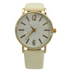 OLIVIA PRATT GOLDTONE MINIMALIST LEATHER STRAP WATCH