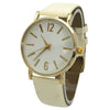 OLIVIA PRATT GOLDTONE MINIMALIST LEATHER STRAP WATCH