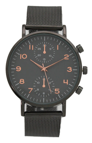 Olivia Pratt Mesh Two-Dial Buckle Strap Watch