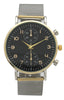 Olivia Pratt Mesh Two-Dial Buckle Strap Watch