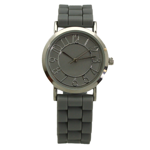 OLIVIA PRATT PETITE STAINLESS STEEL SILICONE STRAP WATCH