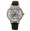 OLIVIA PRATT TALKING ABOUT CATS LEATHER STRAP WATCH