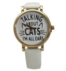 OLIVIA PRATT TALKING ABOUT CATS LEATHER STRAP WATCH