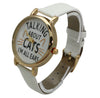 OLIVIA PRATT TALKING ABOUT CATS LEATHER STRAP WATCH