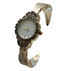 Olivia Pratt Elegant Flower Detailed Face Bangle Women Watch
