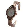 Olivia Pratt Elegant Flower Detailed Face Bangle Women Watch