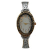 Olivia Pratt Oval Face Elegant Textured Bangle Women Watch