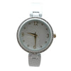 Olivia Pratt Round Face Rhinestone Bezel Soft Bangle Women Watch