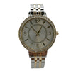 Olivia Pratt Round Face Rhinestone Bezel Textured Bangle Women Watch