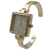 Olivia Pratt Square Face Thin Rhinestone Bezel Bangle Women Watch