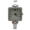 Olivia Pratt Square Face Thin Rhinestone Bezel Bangle Women Watch