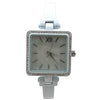 Olivia Pratt Square Face Thin Rhinestone Bezel Bangle Women Watch