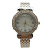 Olivia Pratt Round Face Rhinestone Bezel Bangle Women Watch