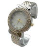 Olivia Pratt Round Face Rhinestone Bezel Bangle Women Watch