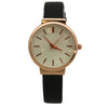 OLIVIA PRATT TEXTURED MINIMALIST FACE LEATHER STRAP WATCH