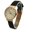 OLIVIA PRATT TEXTURED MINIMALIST FACE LEATHER STRAP WATCH