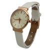 OLIVIA PRATT TEXTURED MINIMALIST FACE LEATHER STRAP WATCH