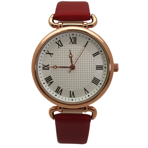 Olivia Pratt Faux Leather Small Roman Numeral Minimalist Women Watch