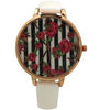 Olivia Pratt Leather Rose Face Strap Fashion Watch