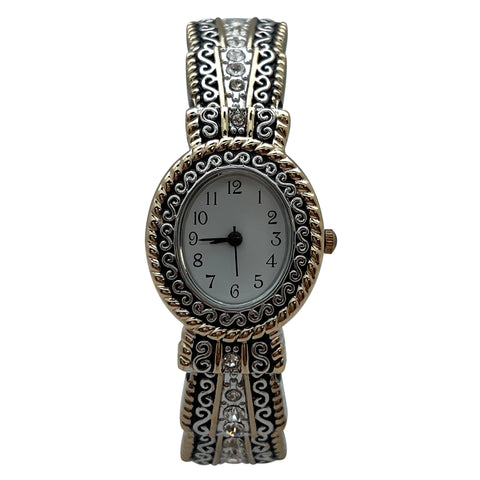 Olivia Pratt New Elegant Textured Bangle Women Watch