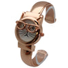 Olivia Pratt Cat with Glasses Face Bangle Women Watch