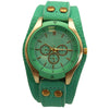 Olivia Pratt Faux Leather Cuff Solid Color Women Watch