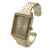 Olivia Pratt Square Face with Rhinestones Bangle Women Watch