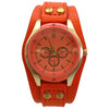 Olivia Pratt Faux Leather Cuff Solid Color Women Watch