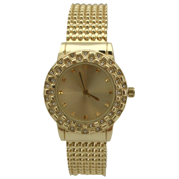 OLIVIA PRATT THICK BANGLE WATCH WITH RHINESTONE DETAILS