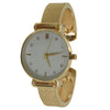 Olivia Pratt Every Day Textured and Rhinestone Metal Bangle Watch