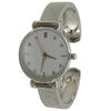 Olivia Pratt Every Day Textured and Rhinestone Metal Bangle Watch