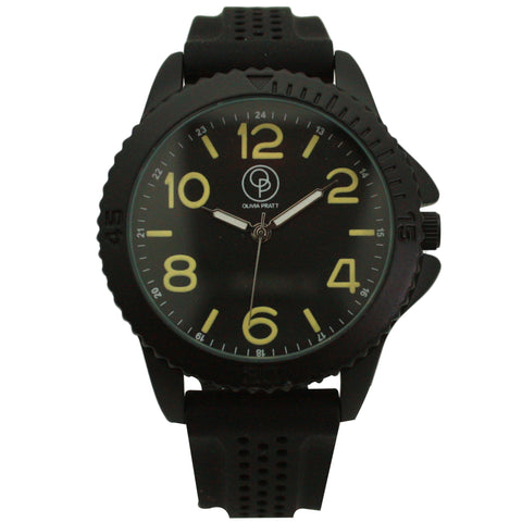 Olivia Pratt Silicone Solid Colors Sporty Everyday Men Watch