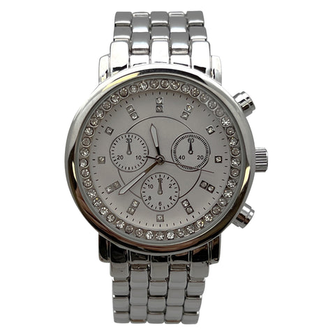 Olivia Pratt Round Rhinestones Analog Display Women Watch