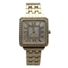 Olivia Pratt Small Square and Rhinestones Metal Band Women Watch