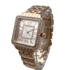 Olivia Pratt Small Square and Rhinestones Metal Band Women Watch