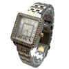 Olivia Pratt Small Square and Rhinestones Metal Band Women Watch