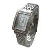 Olivia Pratt Square and Rhinestones Metal Band Women Watch