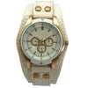 Olivia Pratt Faux Leather Cuff Solid Color Women Watch