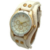 Olivia Pratt Faux Leather Cuff Solid Color Women Watch