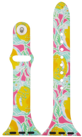 OLIVIA PRATT PRINTED SKINNY SILICONE APPLE WATCH BAND